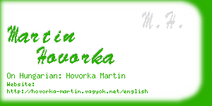 martin hovorka business card